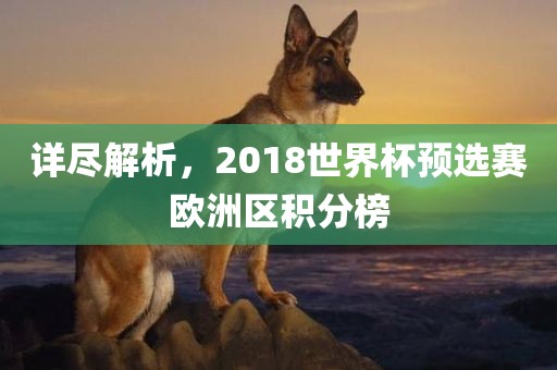 详尽解析，2018世界杯预选赛欧洲区积分榜漯河市盈旭机械设备有限公司