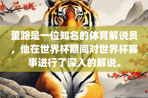 董路是一位知名的体育解说员，他在世界杯期间对世界杯赛事进行了深入的解说。