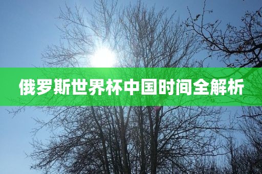 俄罗斯世界杯中国时间全解析