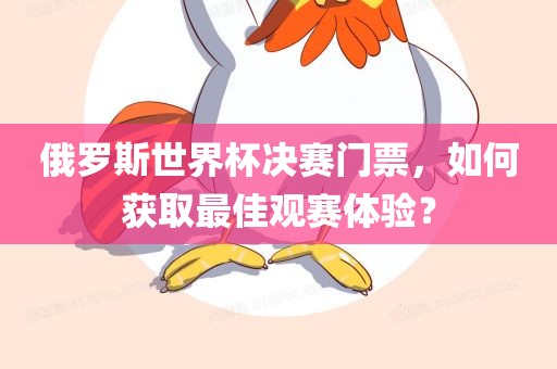俄罗斯世界杯决赛门票，如何获取最佳观赛体验？