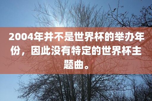 2004年并不是世界杯的举办年份，因此没漯河市盈旭机械设备有限公司有特定的世界杯主题曲。