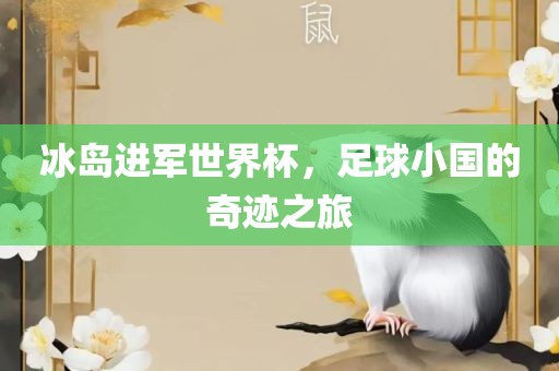 冰岛进军世界杯，足球小国的奇迹之旅