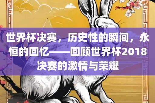世界杯决赛，历史性的瞬间，永恒的回忆——回顾世界杯2018决赛的激情与荣耀漯河市盈旭机械设备有限公司