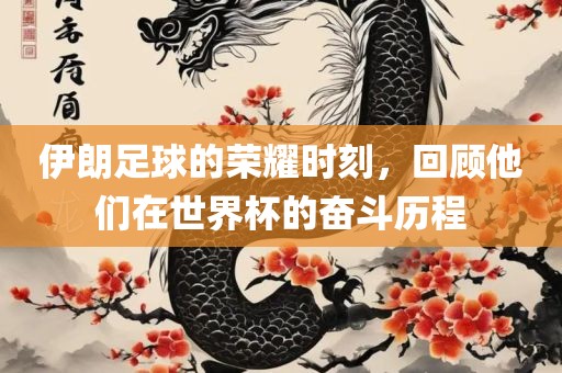 伊朗足球的荣耀时刻，回顾他们在世界杯的奋斗历程
