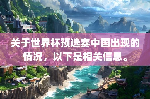 关于世界杯预选赛中国出现的情况，以下是相关信息。漯河市盈旭机械设备有限公司