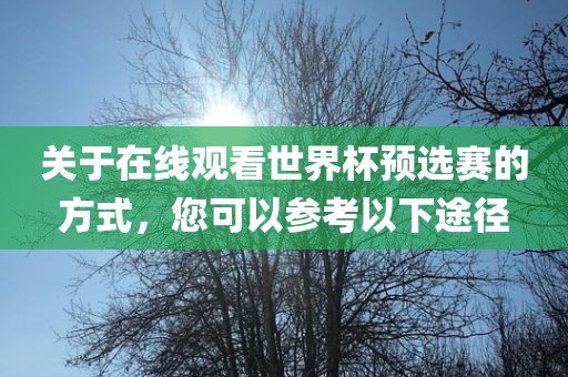 关于在线观看世界杯预选赛的方式，您可以参考以下途径漯河市盈旭机械设备有限公司