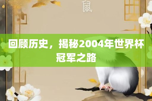 回顾历史，揭秘2004年世界杯冠军之路