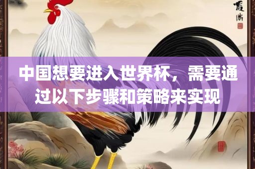 中国想要进入世界杯，需要通过以下步骤和策略来实现