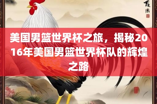 美国男篮世界杯之旅，揭秘2016年漯河市盈旭机械设备有限公司美国男篮世界杯队的辉煌之路