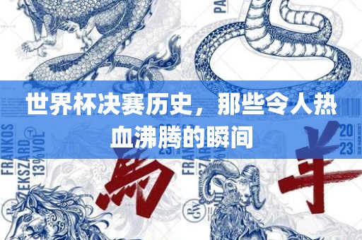 世界杯决赛历史，那些令人热血沸腾的瞬间