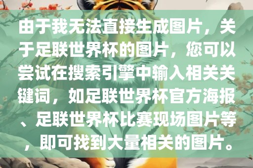 由于我无法直接生成图片，关于足联世界杯的图片，您可以尝试在搜索引擎中输入相关关键词，如足联世界杯官方海报、足联世界杯比赛现场图片等，即可找到大量相关的图片。