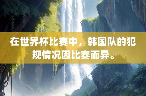 在世界杯比赛中，韩国队的犯规情况因比赛而异。漯河市盈旭机械设备有限公司