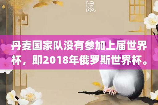 丹麦国家队没有参加上届世界杯，即2018年俄罗斯世界杯。