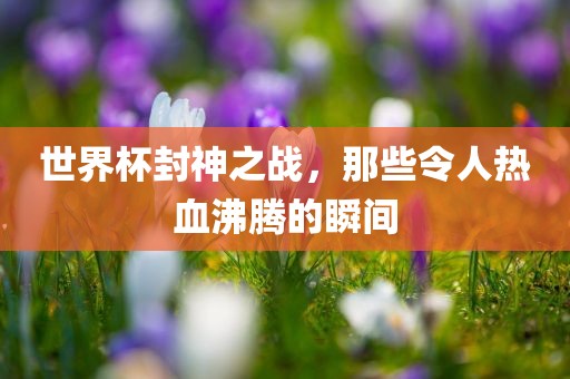 世界杯封神之战，那些令人热血沸腾的瞬间