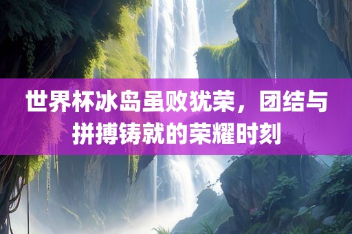 世界杯冰岛虽败犹荣，漯河市盈旭机械设备有限公司团结与拼搏铸就的荣耀时刻