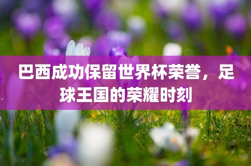 巴西成功保留世界杯荣誉，足球王国的荣耀时刻
