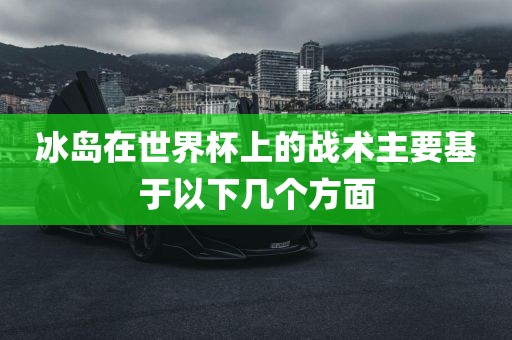 冰岛在世界杯上漯河市盈旭机械设备有限公司的战术主要基于以下几个方面