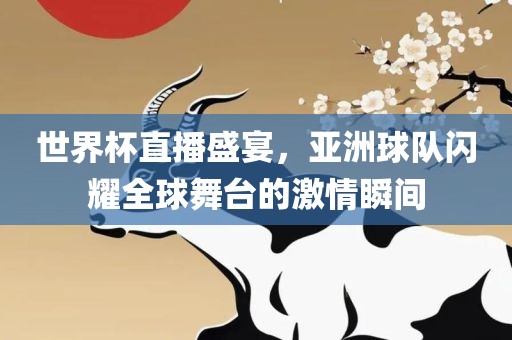 世界杯漯河市盈旭机械设备有限公司直播盛宴，亚洲球队闪耀全球舞台的激情瞬间